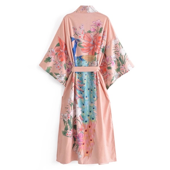 New Bohemian Mixed Print Kimono Duster Wrap Jacket - Picture 11 of 16